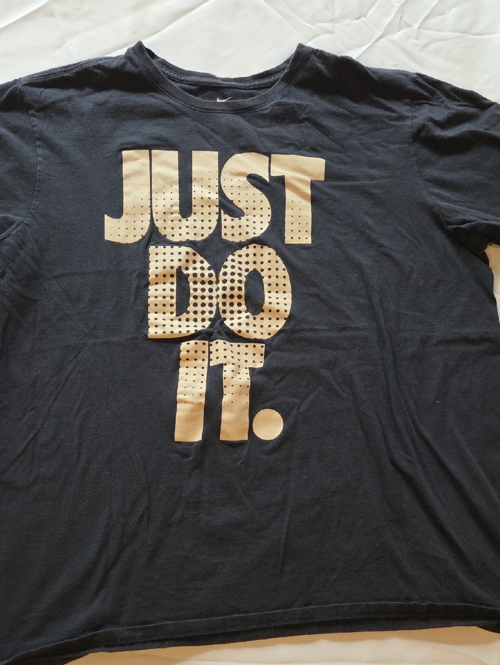 Nike Men’s Black Tee with Beige 'JUST DO IT.' Graphic
